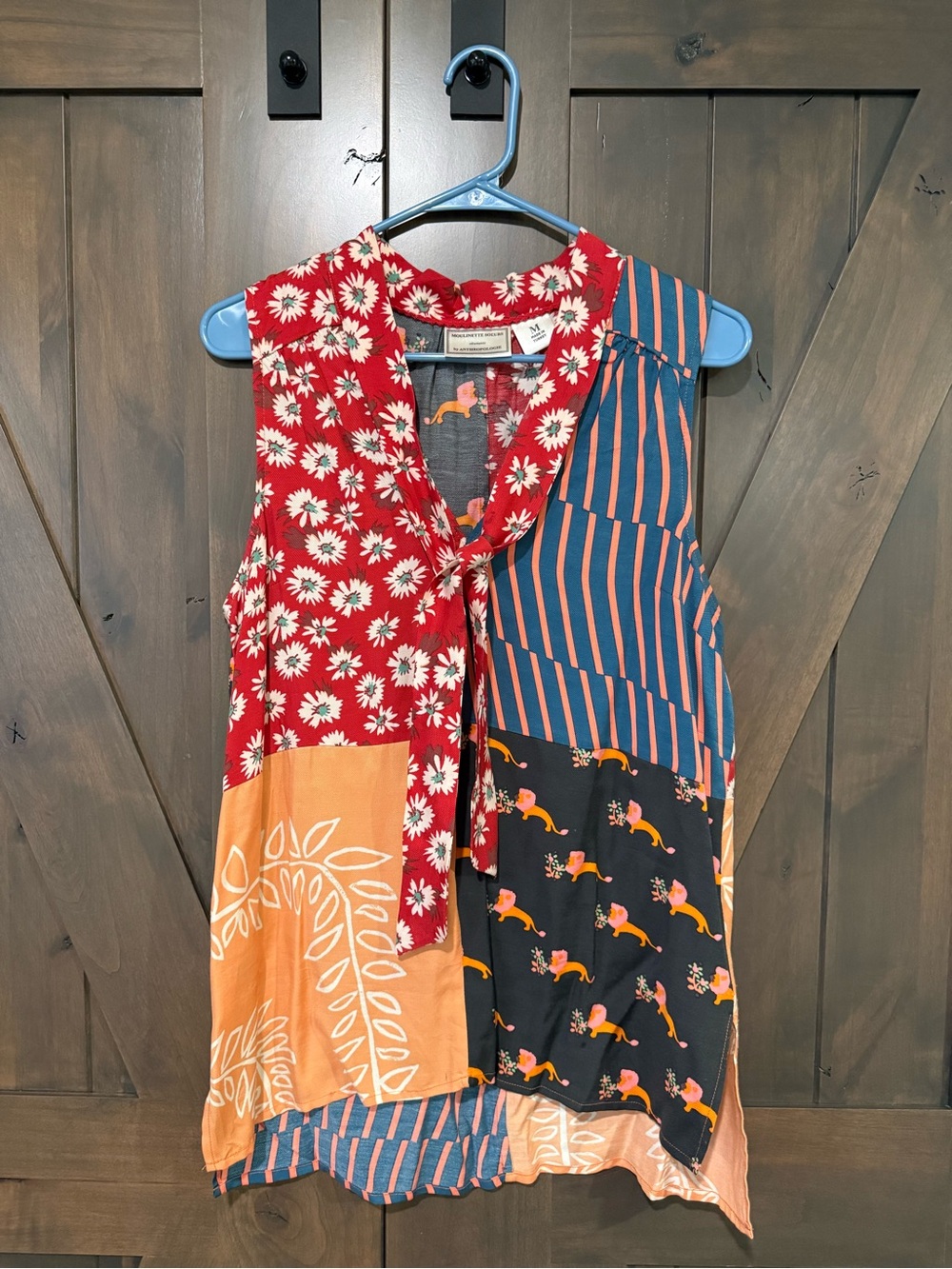 Moulinette Soeurs by Anthropologie Tunic Tie-Neck Blouse Medium